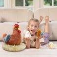 thumbnail image 2 of Tezituor 7Pcs Chicken Stuffed Animals 14.17'' Stuffed Hen with Baby Chicks, Eggs, and Nest House Plush Farm Stuffed Animals, 2 of 7