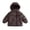 Coffee, variant on Jalioing Toddler Kids Winter Puffer Jacket Solid Color Long Sleeve Zipper Up Hooded Coat Thermal Puffy Jacket 1-10 Years