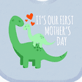 thumbnail image 4 of Inktastic It's Our First Mother's Day Cute Dinosaur Family with Hearts Boys or Girls Baby Bib, 4 of 4