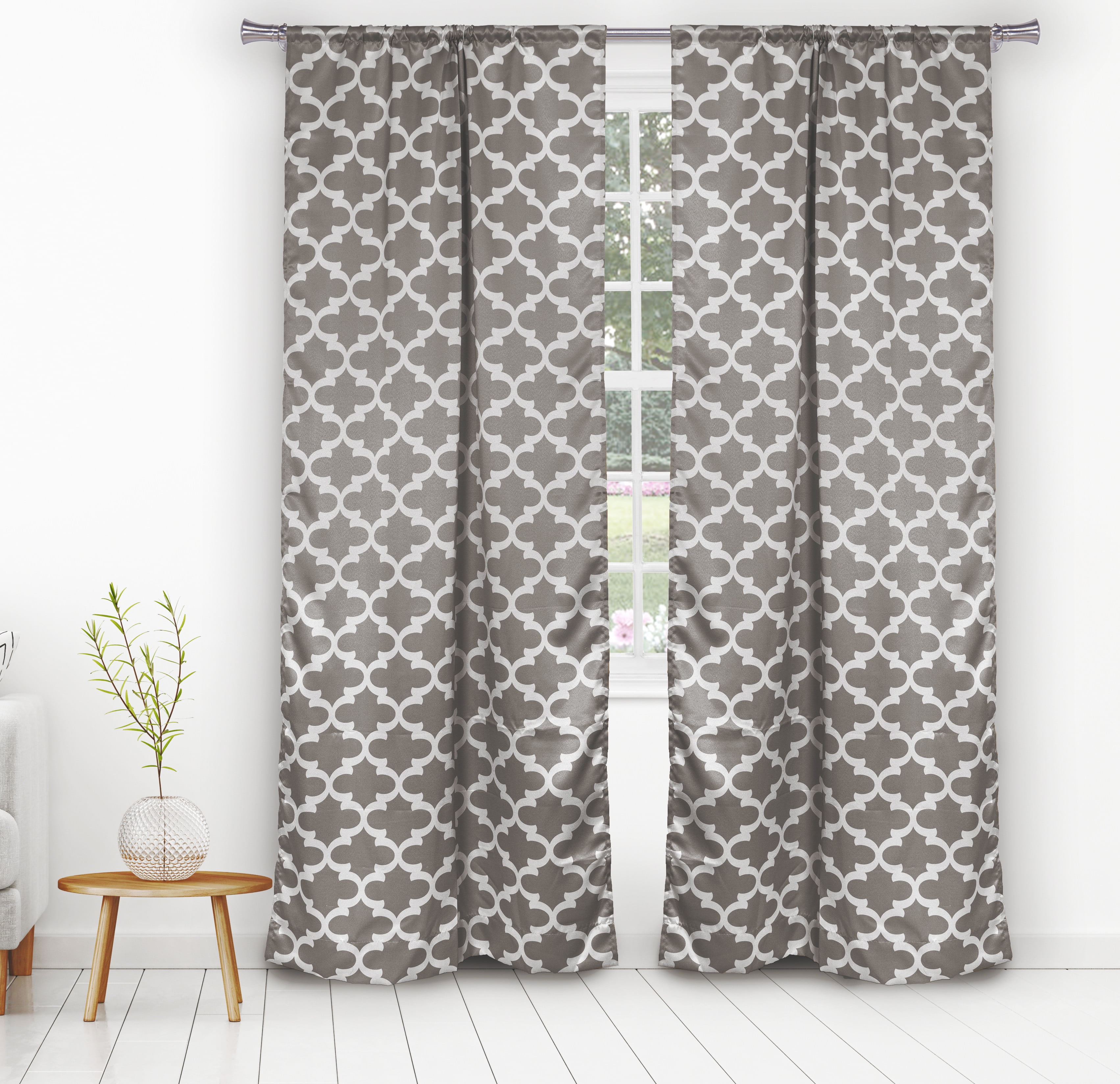 38x84 Kelvin Isaac Solid Magnetic Blackout Curtain Silver 