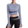 thumbnail image 2 of Veste Courte pour Femmes, Haut Décontracté Sportif à Manches Longues et Col Rond en Noir, Imitation Rayonne Légère, Lavable en Machine, Convient à la Taille, 2 of 8
