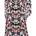 thumbnail image 4 of A2Y Women's Rayon Round Neck Jersey Knit Shirt Top Black Floral M, 4 of 5