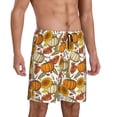 thumbnail image 2 of Pofeuu Pumpkin Corn Daisy Print Men's Soft Woven Elastic Waistband Sleep Pajama Short-X-Large, 2 of 6