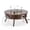 Brown, variant on Leisuremod Walbrooke Modern Outdoor Round Fire Pit Table with Powder-Coated Aliuminum Frame and Slats Design for Patio and Backyard Garden (Grey)