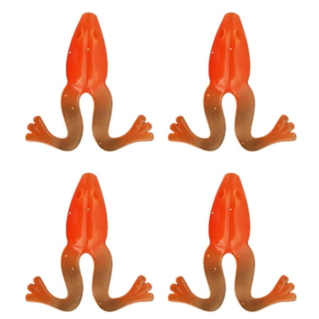 huanledash 4Pcs 8cm/5.5g Fishing Lure Simulated Pre-hole Flexible Reusable Mini Fish Attraction Bright Color Artificial Soft Frog Bait Fishing Supplies