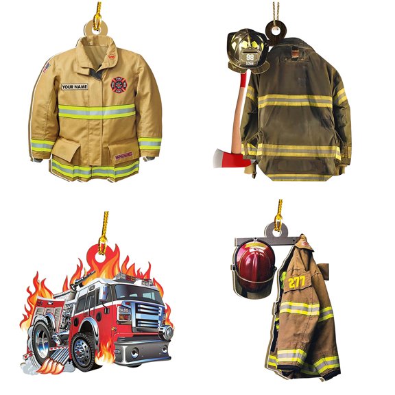 Firefighter Shaped Christmas Ornament, Firefighter Gifts, Custom Firefighter Ornaments, Fireman Gifts, Firefighter Ornaments for Christmas Tree, Firefighter Gifts for Men