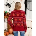 thumbnail image 5 of Halloween Sweaters for Women 2026 Fall Pumpkin Knit Pullover Sweater Fair isle Crewneck Red Sweaters Shermie, 5 of 9