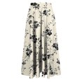 thumbnail image 5 of Womens Skirt Floral Print A-Line Elastic Waist Flowy Casual Skirt Black L, 5 of 5