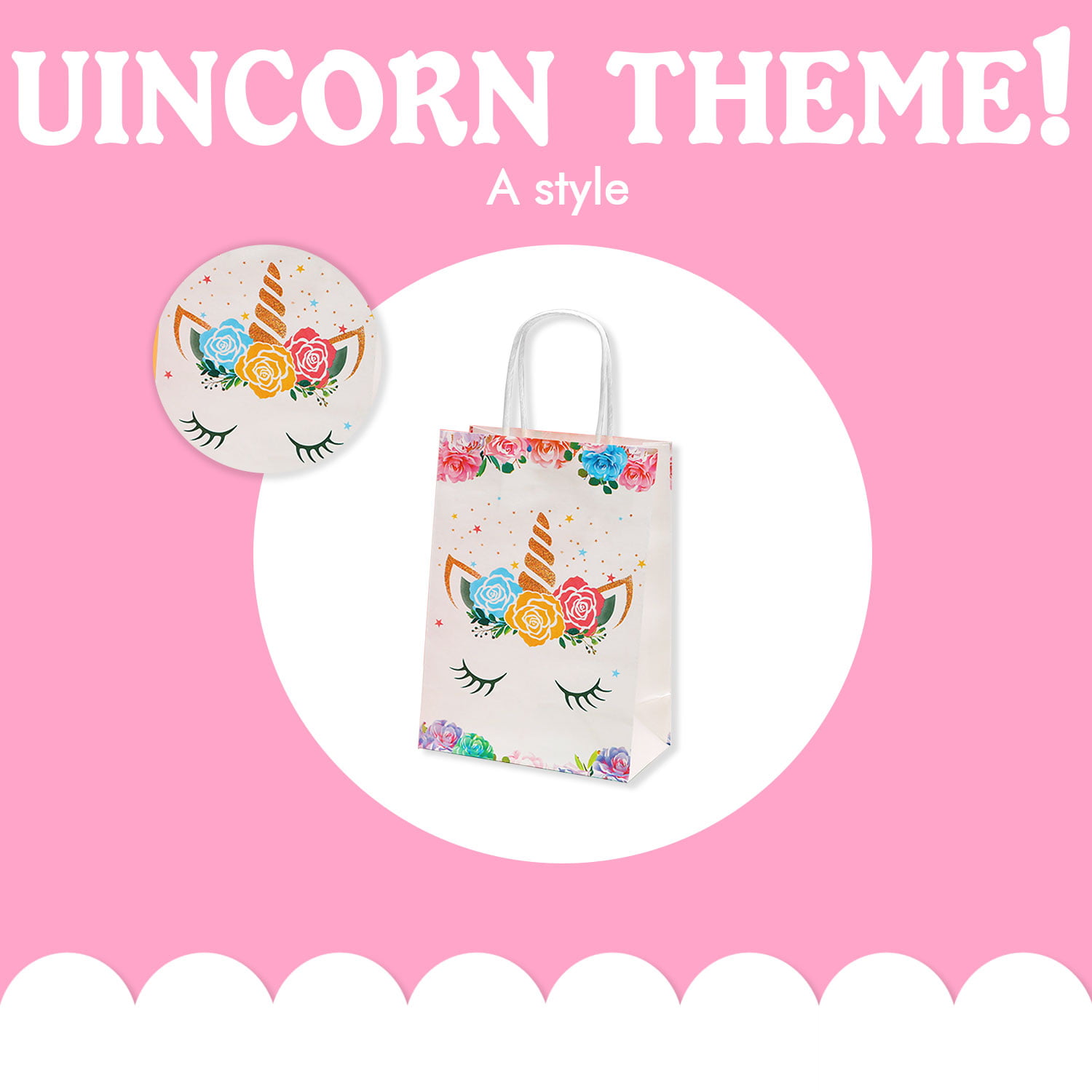 24 Pack Unicorn Party Favor Gift Bags with Handles, Pastel Rainbow Birthday  Decorations (5.5 x 8.6 x 3 in) 