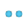 thumbnail image 3 of 1.5 Ct Round Cut Studs Blue Turquoise 18K Rose Solid Solid Gold Everyday Dainty Earrings Screw Back, 3 of 7