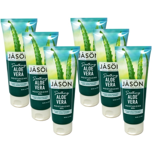 6 Pack - Jason Pure Natural Moisturizing Gel, Soothing Aloe Vera, 4 Ounce
