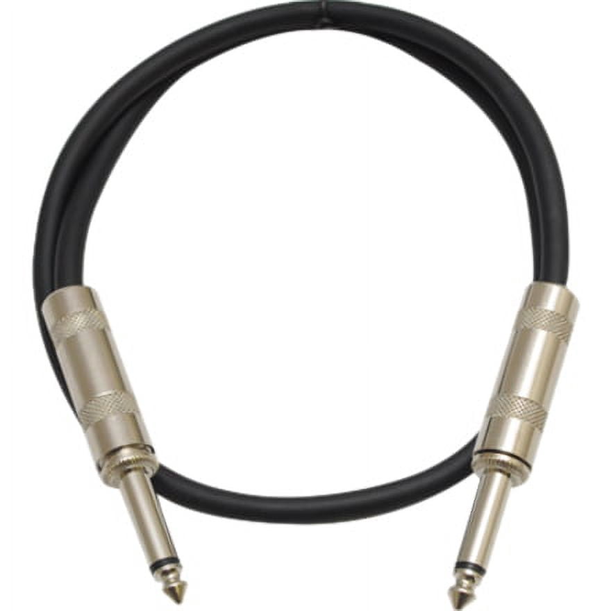 Seismic Audio  New 6 PACK Black 1/4" TS 3' Patch Cables - Guitar - Instrument Black - SASTSX-3Black-6PK