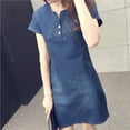 thumbnail image 4 of RYKJLWY Sundresses Women Plus Size Korean Casual Denim Ready Dinner Sexy Evening Dress Midi Dresses Sun Dresses for Women 2024 Spring Dress Dresses for Teens (Dark Blue,XXXXL), 4 of 7