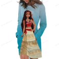thumbnail image 3 of Vestido de manga larga con estampado de princesas de Disney para mujer, vestido con capucha y bolsillo de canguro, sudaderas con dibujos animados bonitos de otoño para mujer, 3 of 5