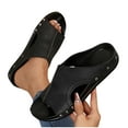 thumbnail image 4 of Hoshose Summer Wedge Sandals for Women Slip on Beach Sandal Slippers Comfortable, 4 of 6