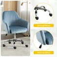 thumbnail image 3 of Velvet Swivel Office Chair Upholstered Home Office Desk Chair, Ergonomic Adjustable Accent Chair,Light Blue, 3 of 6
