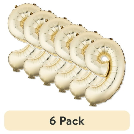 (6 pack) 16 Gold Number 9 Foil Balloon by Way To Celebrate