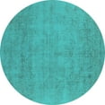 thumbnail image 1 of Ahgly Company Indoor Round Oriental Turquoise Blue Industrial Area Rugs, 8' Round, 1 of 4