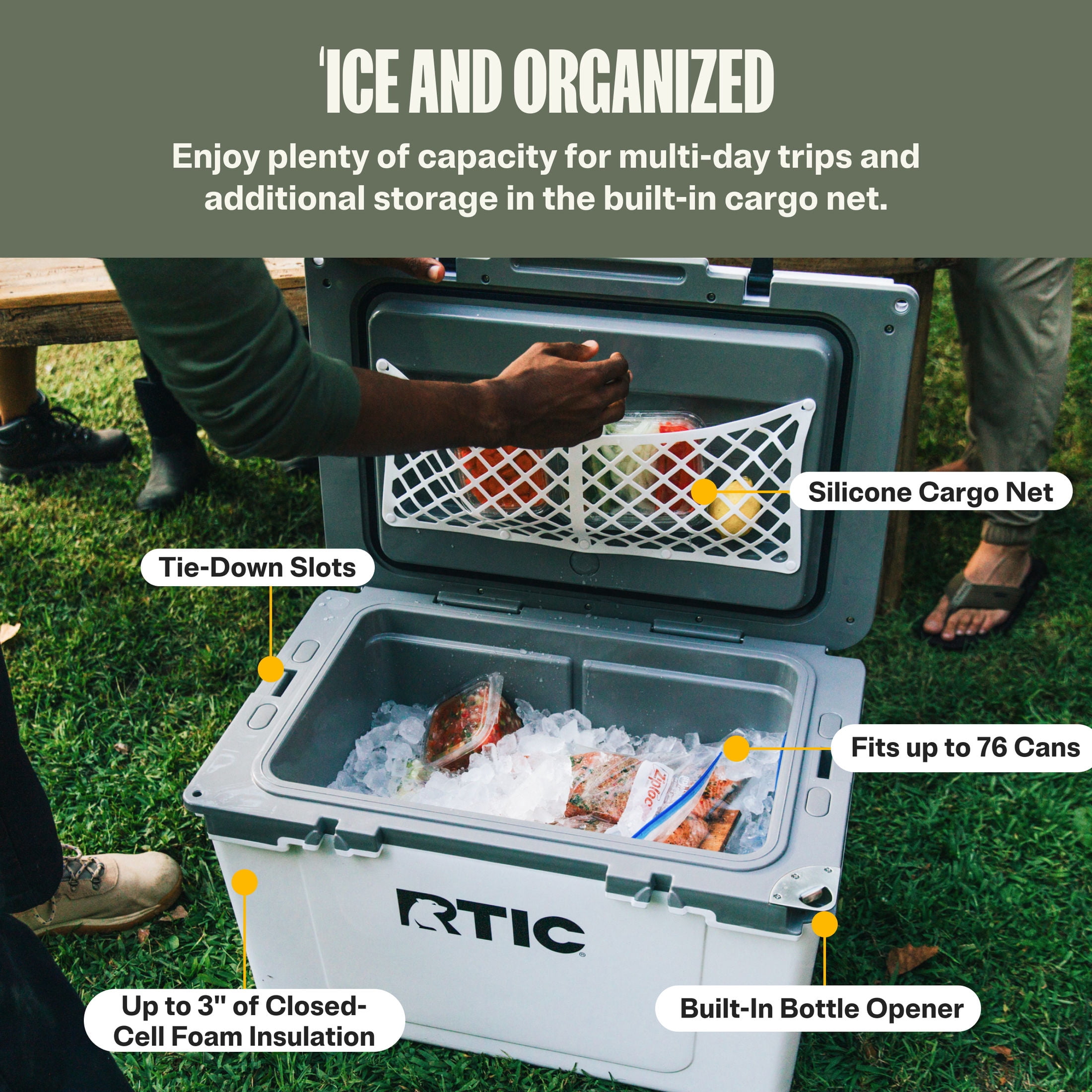 RTIC 52 Qt 76-Can Ultra-Light Ice Chest Cooler, Beach - Walmart.com