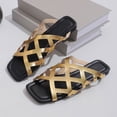 thumbnail image 6 of ATENAR Womens Sandals Slide Open Toe Women Sandals Summer Shoes Women Gold 6.5, 6 of 6