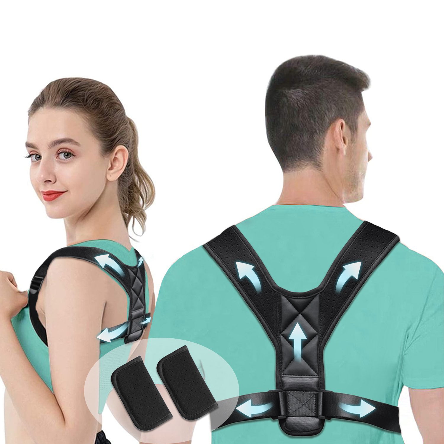 Men Women Posture Corrector Adjustable Back Brace Shoulder Support Clavicle Belt 