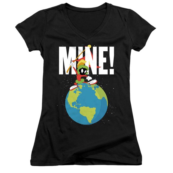 Looney Tunes Mine Junior Women's T-Shirt V-Neck Black