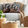 thumbnail image 5 of Ambesonne Lion Throw Pillow Cover 2 Pack, Brick Wall and Classical Pose, 18", Ginger Coconut, 5 of 7