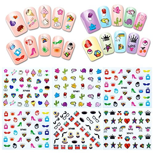 ALLYDREW 30 Sheets Funky Patterns Nail Art Nail Stickers 3d Nail Decals
