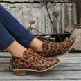 thumbnail image 5 of POROPL Womens Boots Ankle Winter Low Heel Chunky Suede Leather Shoes,Boots Size 5, 5 of 8