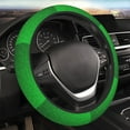 thumbnail image 5 of Rateoe Green Sparkling Shiny Pattern Elastic Stretch Steering Wheel Cover, Universal 15 inch, Microfiber Breathable , Anti-Slip, Odorless, Easy Carry, 5 of 6