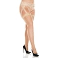 thumbnail image 1 of Bas Résille en Dentelle Croisée Grande Taille, Beige, 1 of 1