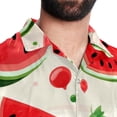 thumbnail image 5 of Watermelon Men's Short Sleeve Button Down Casual Beach Printed Shirts, 5 of 6