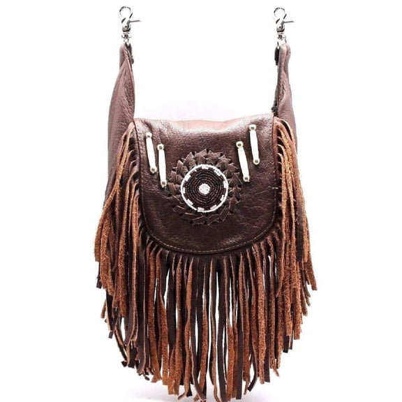 Fringe Leather Shoulder Bag Tassel Crossbody Handbag Women's Purse Juzar Tapal Collection