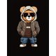 thumbnail image 2 of Camiseta informal de manga corta y cuello redondo para mujer, de punto de algodón a la moda, elástica, con estampado de animales y gafas de oso, ideal para todas las estaciones, ideal para deportes de, 2 of 8