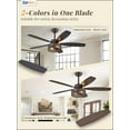 thumbnail image 5 of Zardon 52 inch Ceiling Fan with Light and Remote Control, Brown Finish, Quiet 6-Speed DC Motor, Reversible Blades for Indoor, 5 of 8