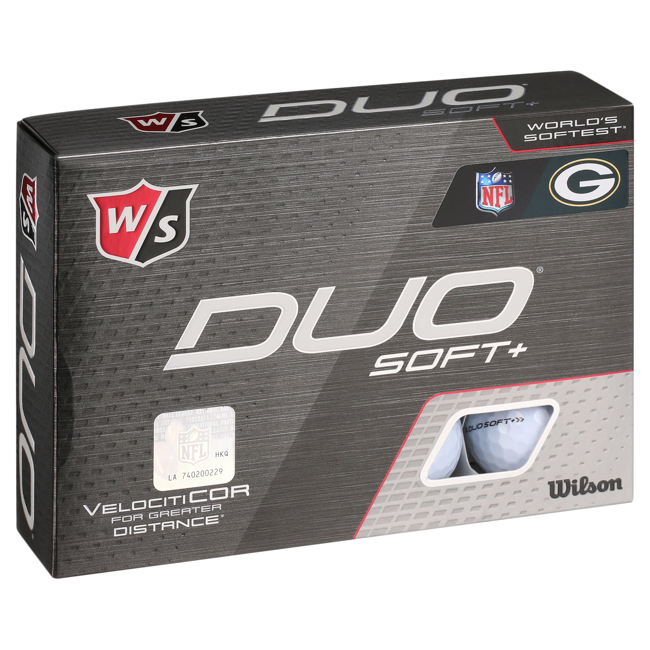Wilson Staff Duo Soft + NFL Golf Balls White, Green Bay Packers