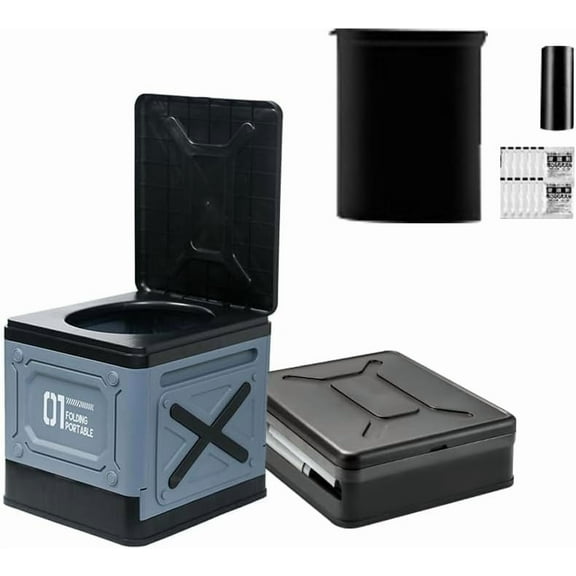 Portable Toilet For Adults - Foldable Camping Toilet With 28L Capacity, Load-Bearing 450 Lbs, Suitable For All Ages, Portable Potty For Camping, Car/Road-Tripping