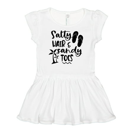 

Inktastic Spring Break Salty Hair and Sandy Toes with Sandals Girls Baby Dress