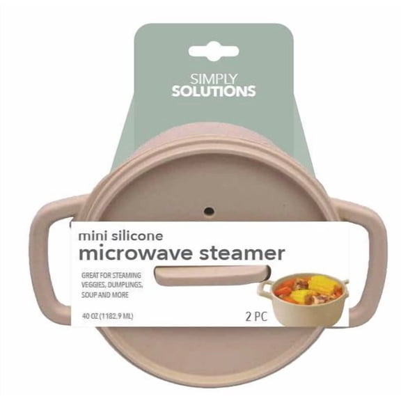 Simply Solutions Mini Silicone Microwave Steamer, 40 oz, 2 Piece Set