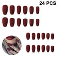 thumbnail image 1 of Uñas postizas mate, prensa larga de ataúd en las uñas, uñas postizas de acrílico artificial de Ballernia para mujeres y niñas (24 uds) Xemadio 220929-1, 1 of 9