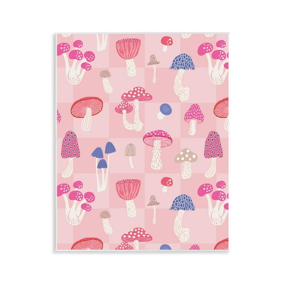 Stupell Industries Pastel Pink Mushrooms Plants & Flowers Painting Unframed Art Print Wall Art, 11 x 14