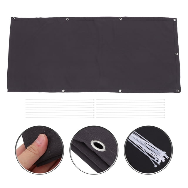 QUMIIRITY Garden Privacy Screen Dark Grey 1Set Balcony Privacy Screen For Outdoor Spaces 117.90X27.51X0.20in
