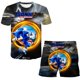 thumbnail image 5 of Nueva camiseta de Super Sonic para niños y niñas, traje con estampado de Sonic de Harajuku, camiseta + pantalones cortos, estilo callejero de moda, mangas cortas para niños, 5 of 5