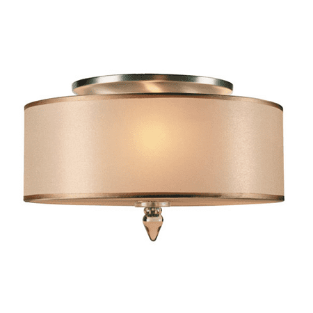 

Flush Mounts 3 Light With Antique Brass Organza Steel 14 inch 180 Watts - World of Lighting