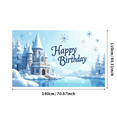 thumbnail image 5 of LUUFILx Birthday Winter Wonderland Backdrop Decoration Background for Happy Celebration Party Supplies Castle Snowflakes Festive Event Decors Photography Props, 5 of 7