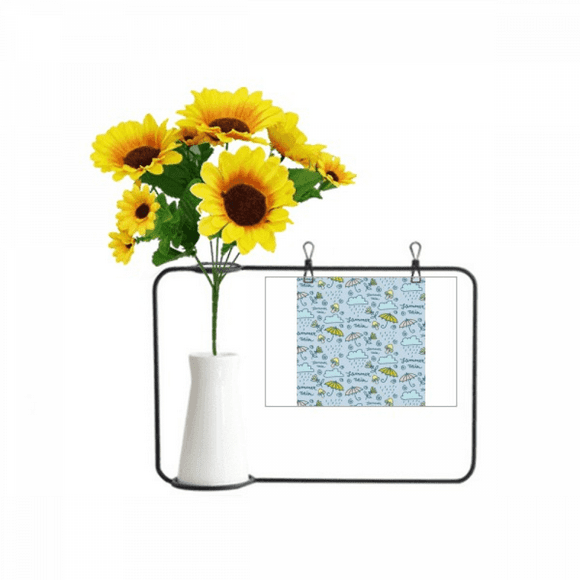 Umbrella Mushroom Cloud Rain Flower Artificial Sunflower Vases Bottle Blessing Card