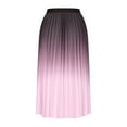 thumbnail image 3 of Women's Pleated Skirts Long Elastic High Waist A-Line Flowy Summer Beach Maxi Skirt Tie Dye Boho Casual Gradient Color Full Length Skirts Ruched Ruffled Tiered Maxi Dresses, 3 of 5