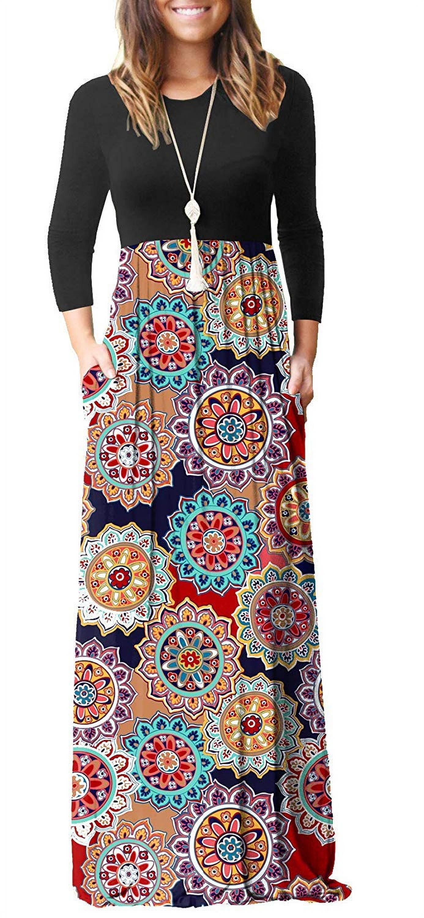 HAOMEILI Women's Short/Long Sleeve Loose Plain Long Maxi Casual Dresses with  Pockets - Walmart.com