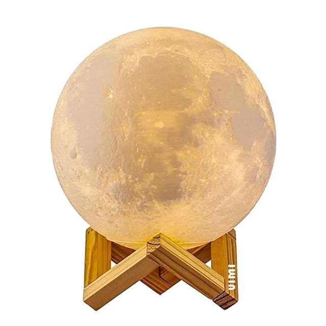 Lampara En Forma De Luna 3D VIMI 16 Colores Táctil recargable