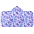 thumbnail image 2 of Toddler Hooded Beach Towel 24x50 Kids Bath Towels Soft Quick Dry for Swim Pool Boys Girls Watercolor Blue Purple Palm Leaves, 2 of 7